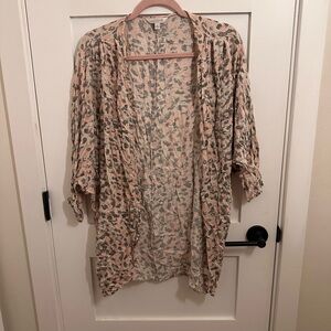 Charming Charlie Pink and Gray Patterned Top